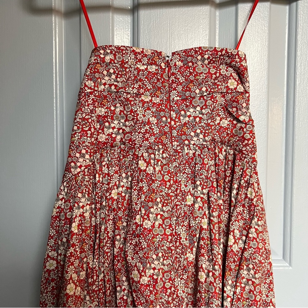 J.Crew Liberty June’s Meadow Floral Tie Front Strapless Dress, Size 6 - Picture 9 of 16